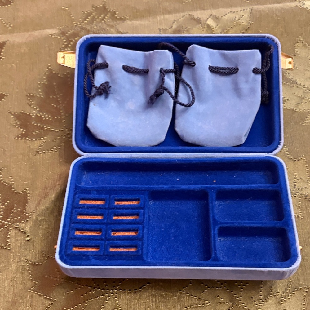 Blue Jewelry Box with Pouches